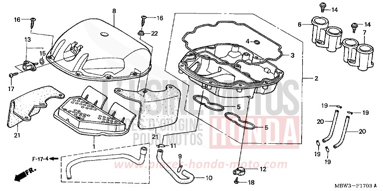 LUFTFILTER (2) von CBR600F VR Special PEARL FLASH YELLOW (Y163) von 2001